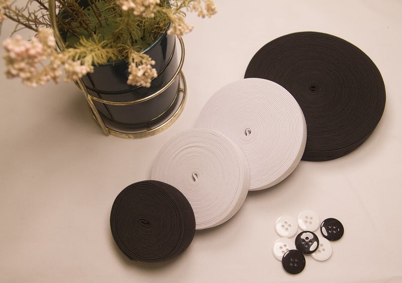 HELIDA Flat Sewing Band Spool with Buttonholes, Elastic Stretchable, Ideal for DIY Waistbands and Necklines (White, 3/4 inch Ã— 5 Yards) - Image 2
